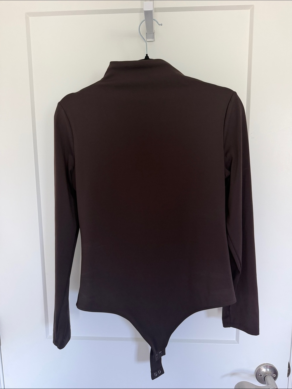 Express Long Sleeve Brown Mock Neck Bodysuit